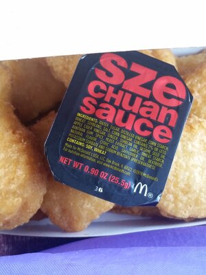 The sauce in its packet