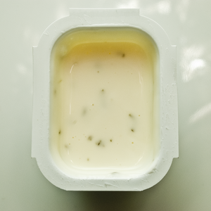 A close-up of the buttermilk ranch sauce.
