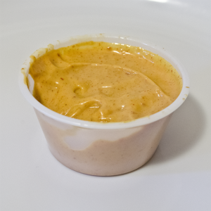 The lava sauce in a little cup.